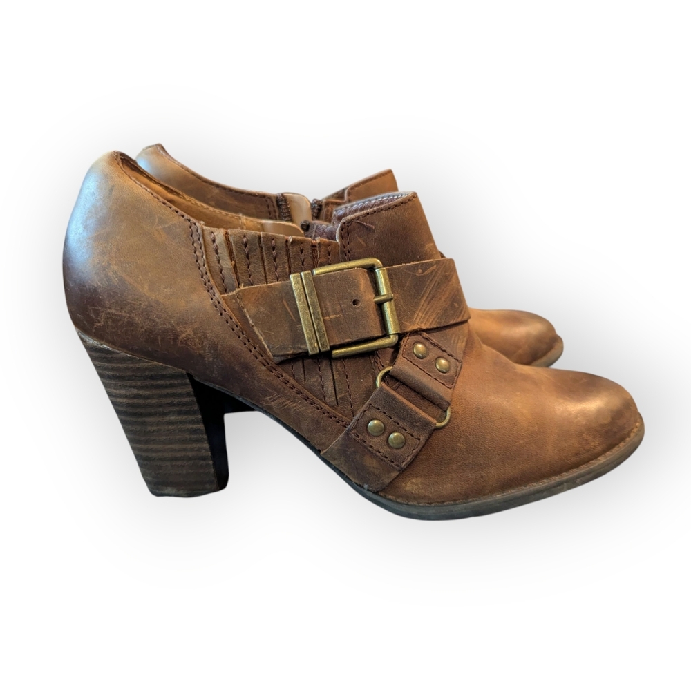 Clarks Brown Leather Heeled Shoes